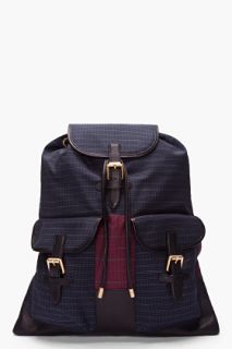 Marc Jacobs Blue Wool Leather Trim Backpack for men
