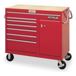 Waterloo TRX4106 Roller Cabinet, 6 Dr, 40x18x35, Red