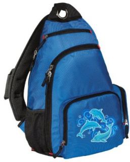 DOLPHINS Sling Backpack Blue Dolphin One Strap Backpacks