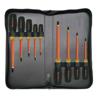 Westward 5UFX6 Insulated Combo Screwdriver Set, 9 Pc