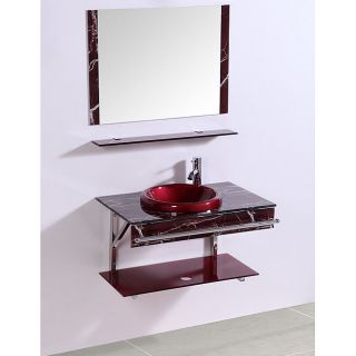 Legion Furniture Tempered GlassTop 32 inch Single Sink Bathroom Vanity