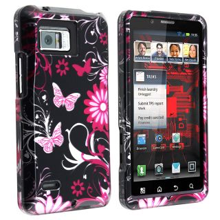 Pink Butterfly Snap on Case for Motorola Droid Bionic XT875