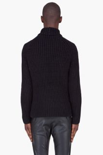 T By Alexander Wang Black Thick Knit Turtleneck for men
