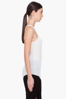 Rick Owens White Ribbed Tank Top for women