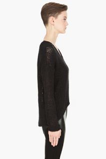 Helmut Black Looped Cotton Asymmetric Shirt for women