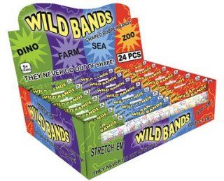 Wild Bands   24 Zoo Animal Shaped Rubber Bands: Toys
