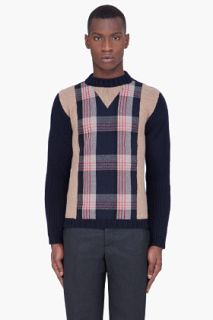 Marni Midnight Blue Cashmere Plaid Sweater for men