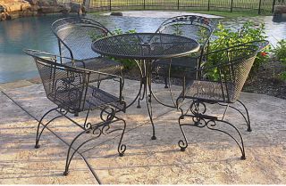 Wrought Iron Table and Chairs (5 pc. Set)