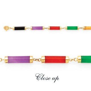 Multi colored jade and 14k gold bracelet Jewelry