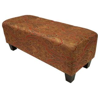 Rust/ Gold Paisley Tufted Bench