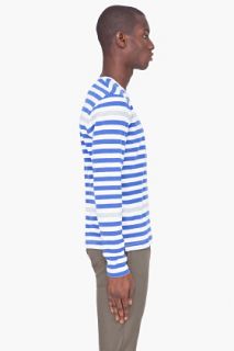Shipley & Halmos Blue Striped Staniel T shirt for men