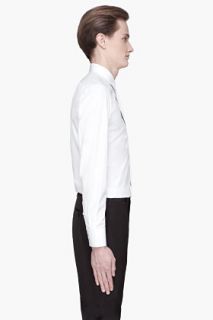 Neil Barrett White Bow Tie Printed Shirt for men