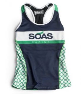 Soas Womens Triathlon Top   Navy with Green Rings