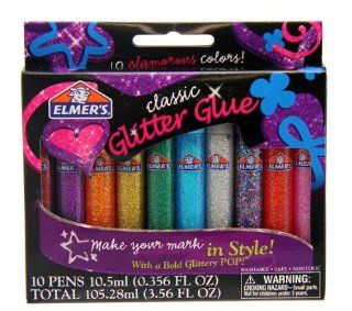 Elmers 3D Washable Glitter Pens, Classic Rainbow and