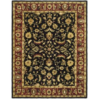 Handmade Heritage Heirloom Black/ Red Wool Rug (6 x 9) Today: $234
