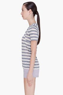 Marc By Marc Jacobs Cream Striped Pebble T shirt for women
