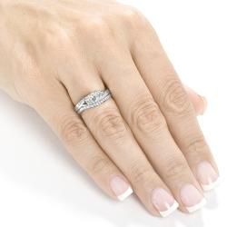 14k White Gold 3/4ct TDW Diamond Bridal Ring Set (H I, I1 I2