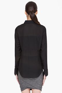 T By Alexander Wang Black Silk paneled Shirt for women