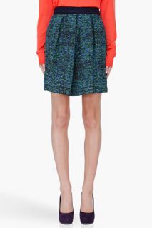 Proenza Schouler Green & Indigo Tweed Skirt for women
