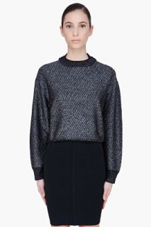 Alexander Wang Silver Wool Double Collar Sweater for women
