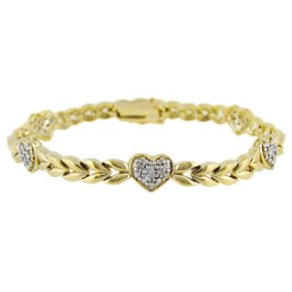 DB Designs 18k Gold/ Silver Diamond Accent Heart Bracelet Today $38
