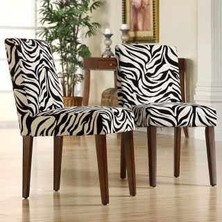 ETHAN HOME Calista Zebra Print Dining Chairs (Set of 2)
