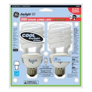 GE Lighting 85397 GE 2 Pack 26W Spiral Fluorescent Bulb
