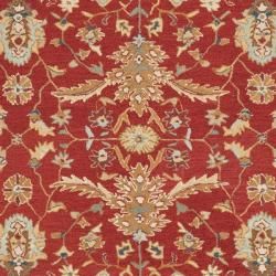 Hand hooked Tabriz Rust/ Ivory Wool Rug (79 x 99)