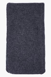 Robert Geller Charcoal Knit Hooded Scarf for men