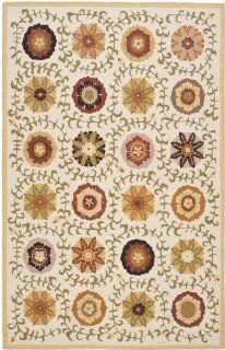 Blossom BLM951A Hand Hooked Floral Wool Rug 6.00 x 6.00