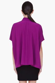 Diane Von Furstenberg Purple Silk Eris Poncho Blouse for women