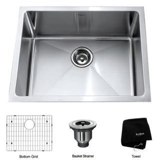 Kraus 23 inch Undermount Single Bowl Stainless Steel Kitchen Sink