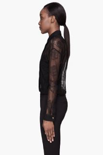 Versace Black Lace Mesh Blouse for women