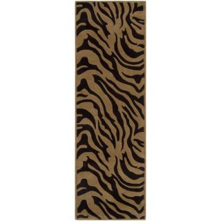 Hand tufted Contemporary Brown Zebra Glamorous New Zealand Wool Rug (2