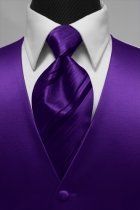 Fuscia Satin Tuxedo Vest Purple with Coordinating Stripe