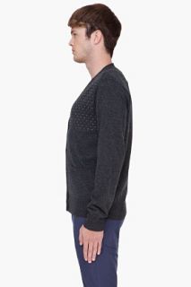 Paul Smith Jeans Charcoal Pin Dot Knit Cardigan for men