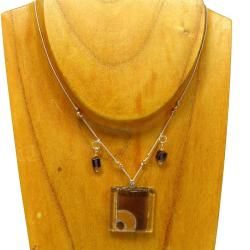 Ethereal Stacked Glass Square Necklace (Chile)
