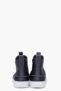 Lanvin Black Leather Chelsea Sneakers for men