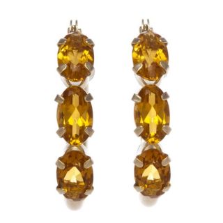 14k Yellow Gold Citrine November Birthstone Earrings