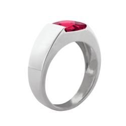 10k Gold Synthetic Ruby Contemporary Ring