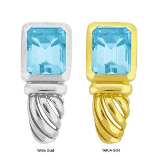 10k Gold Synthetic Aquamarine Contemporary Earrings Today $329.99