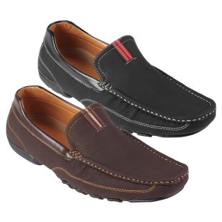 Boston Traveler Mens Topstitched Square Toe Slip on Loafers Today $37