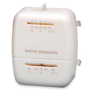 White Rodgers 1C26 101 Low V Thermostat, 1H, 1C, White