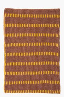Marni Mustard Wool Cashmere Knit Scarf for men