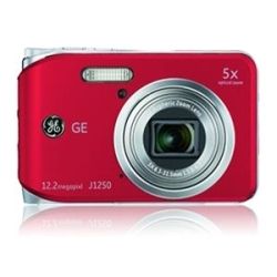 GE J1250 Point & Shoot Digital Camera   Red