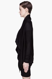 Helmut Black Kinetic Jersey Draped Cardigan for women