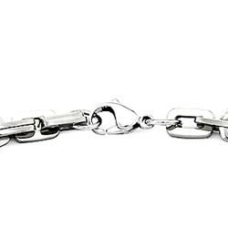 Mens Titanium Classic Rectangular Double Link Bracelet (7 mm