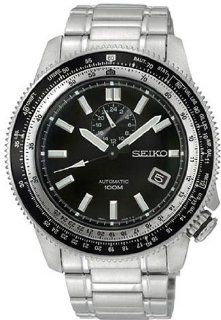 Seiko Superior GMT Automatic Black Dial Stainless Steel Mens Watch