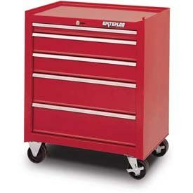 Waterloo Shop Series 26 in. Red 5 Drawer Cabinet   18D in.   
