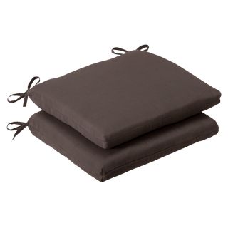 Pillow Perfect Outdoor Brown Squared Seat Cushions (Set of 2) MSRP: $
